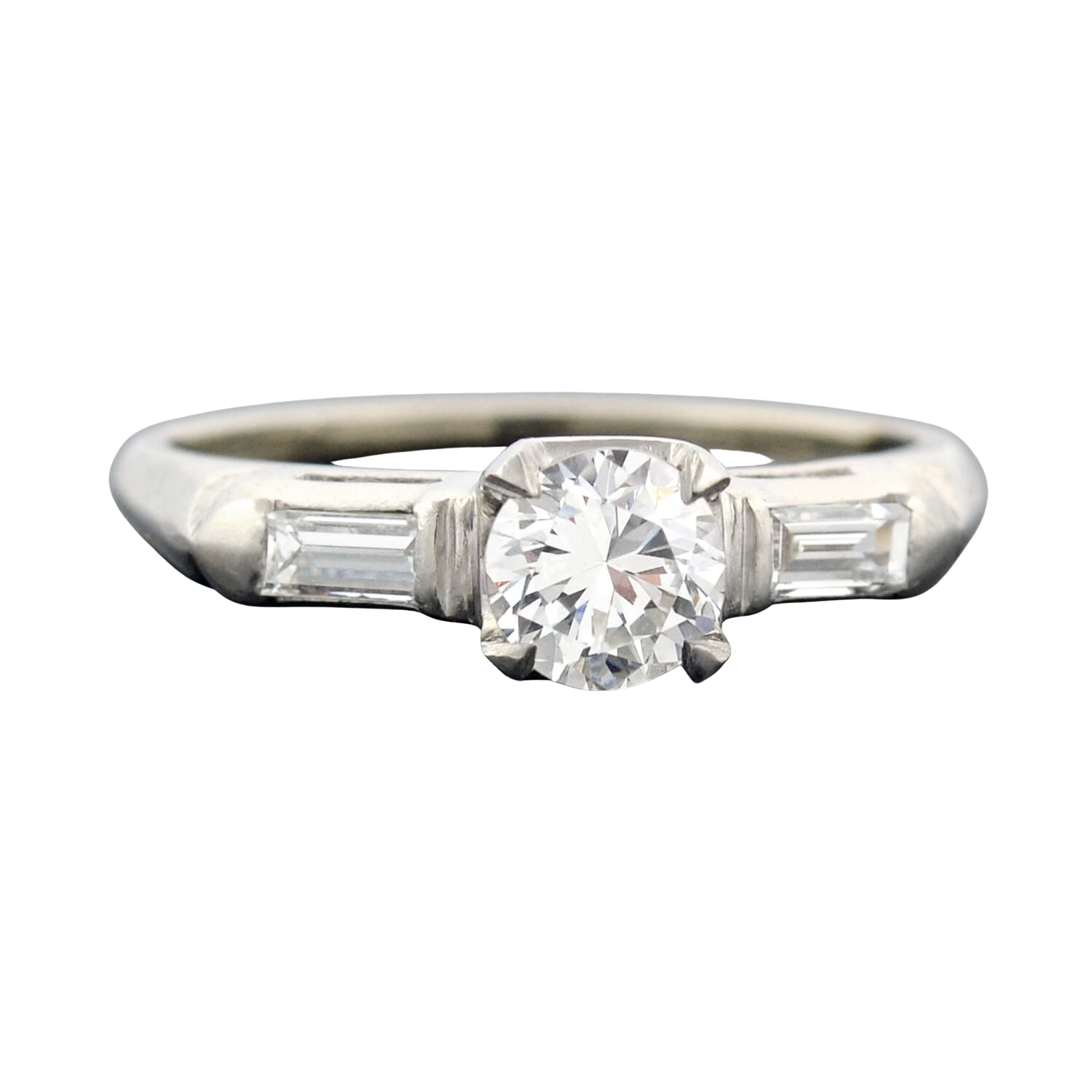 Retro Platinum Diamond Engagement Ring 0.52ct