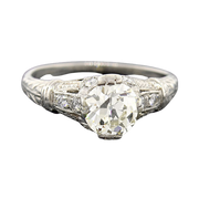 Art Deco Platinum Diamond Engagement Ring 1.16ct