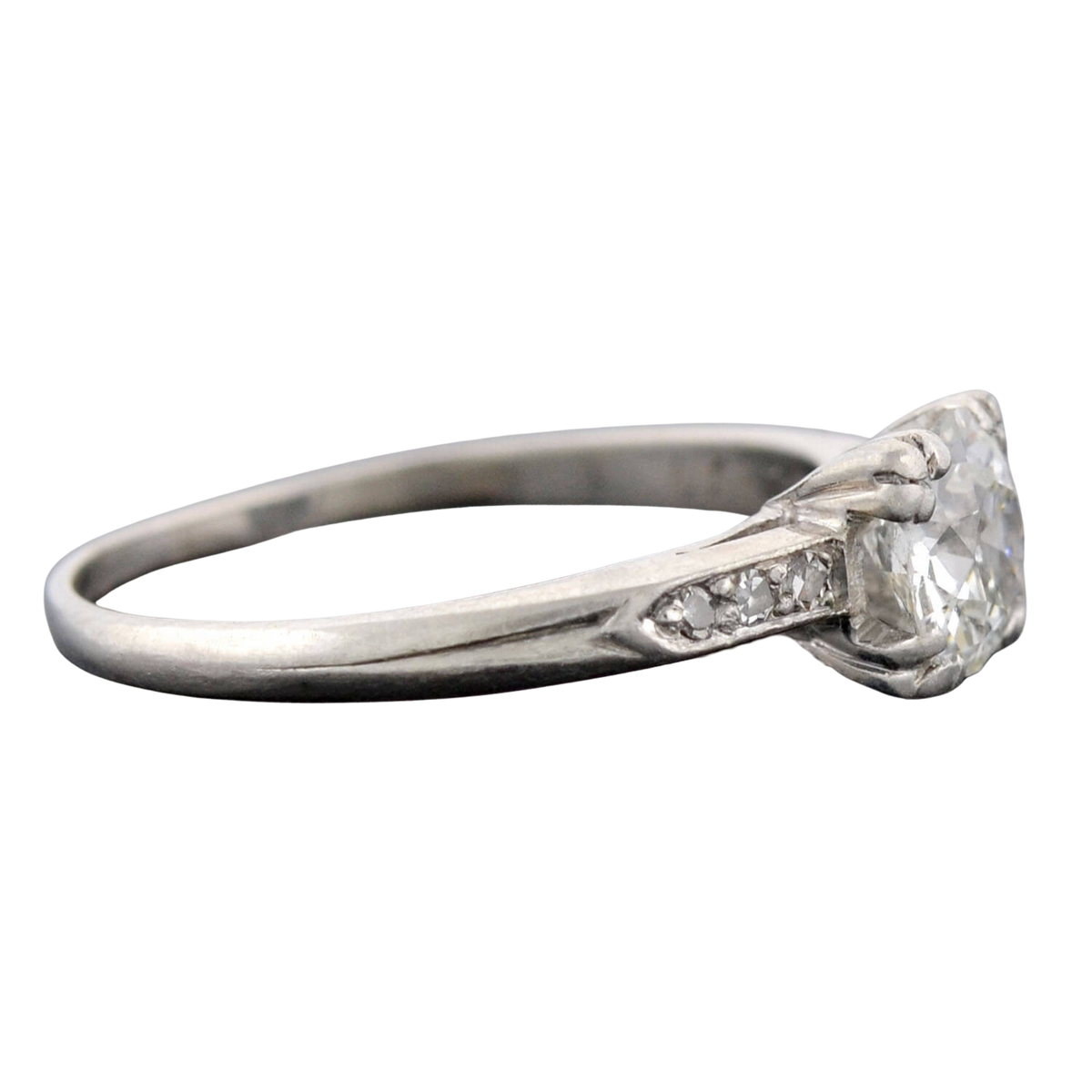 Retro Platinum Diamond Engagement Ring 0.68ct