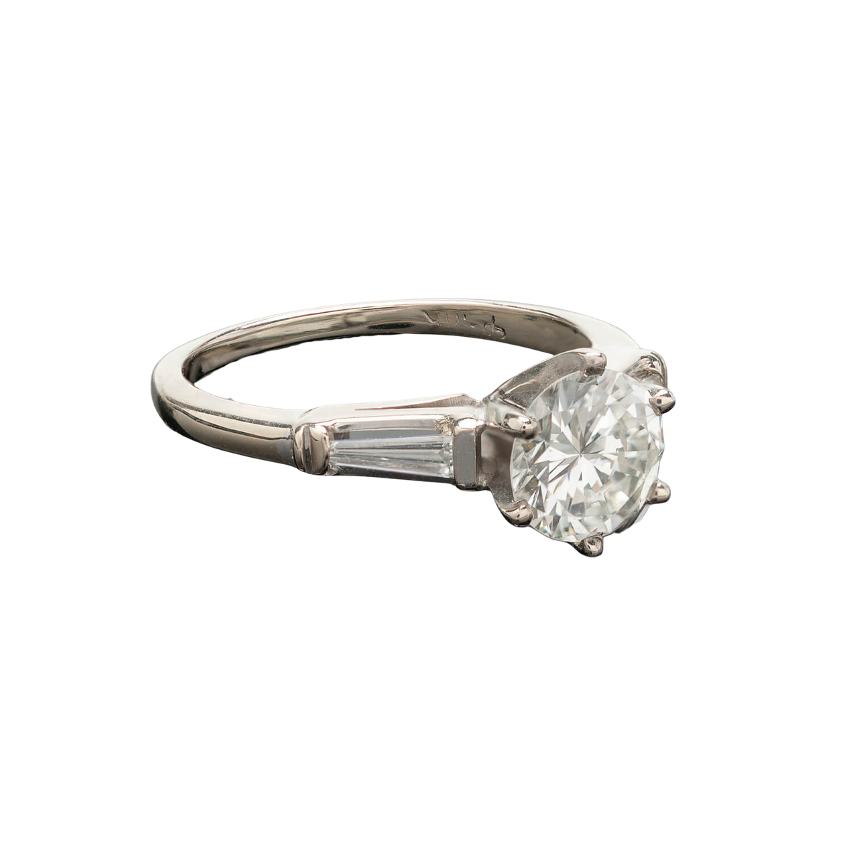 Retro 18k Diamond Engagement Ring 1.04ct Center