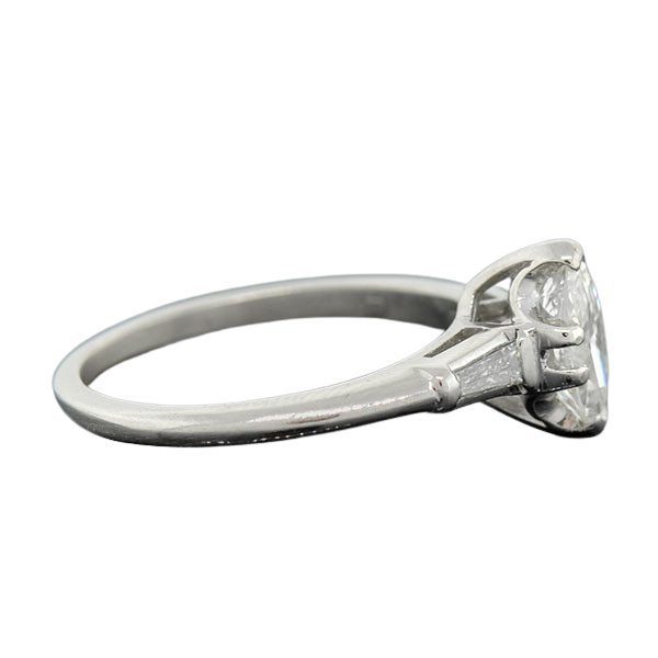 Retro Platinum Marquise Diamond Ring 0.84ct