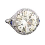 Late Art Deco Platinum Diamond Engagement Ring 6.29ctw