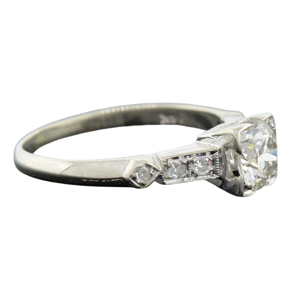 Art Deco 14kt Diamond Engagement Ring 0.73ct