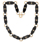 Art Deco 14k Onyx & Pearl Link Necklace