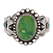 Vintage Native American Sterling Silver Turquoise Cuff