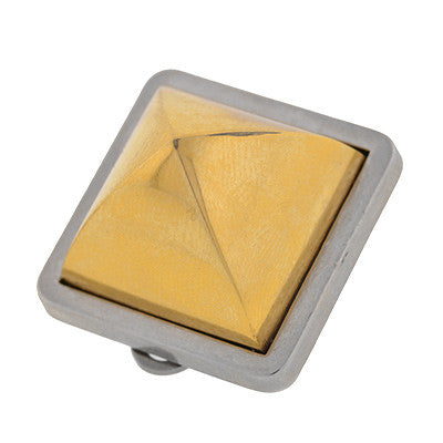 HERMES PARIS Vintage Two-Tone Pyramid Clip Earrings