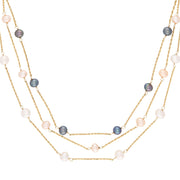 Estate 14k Three-Strand Pearl Necklace