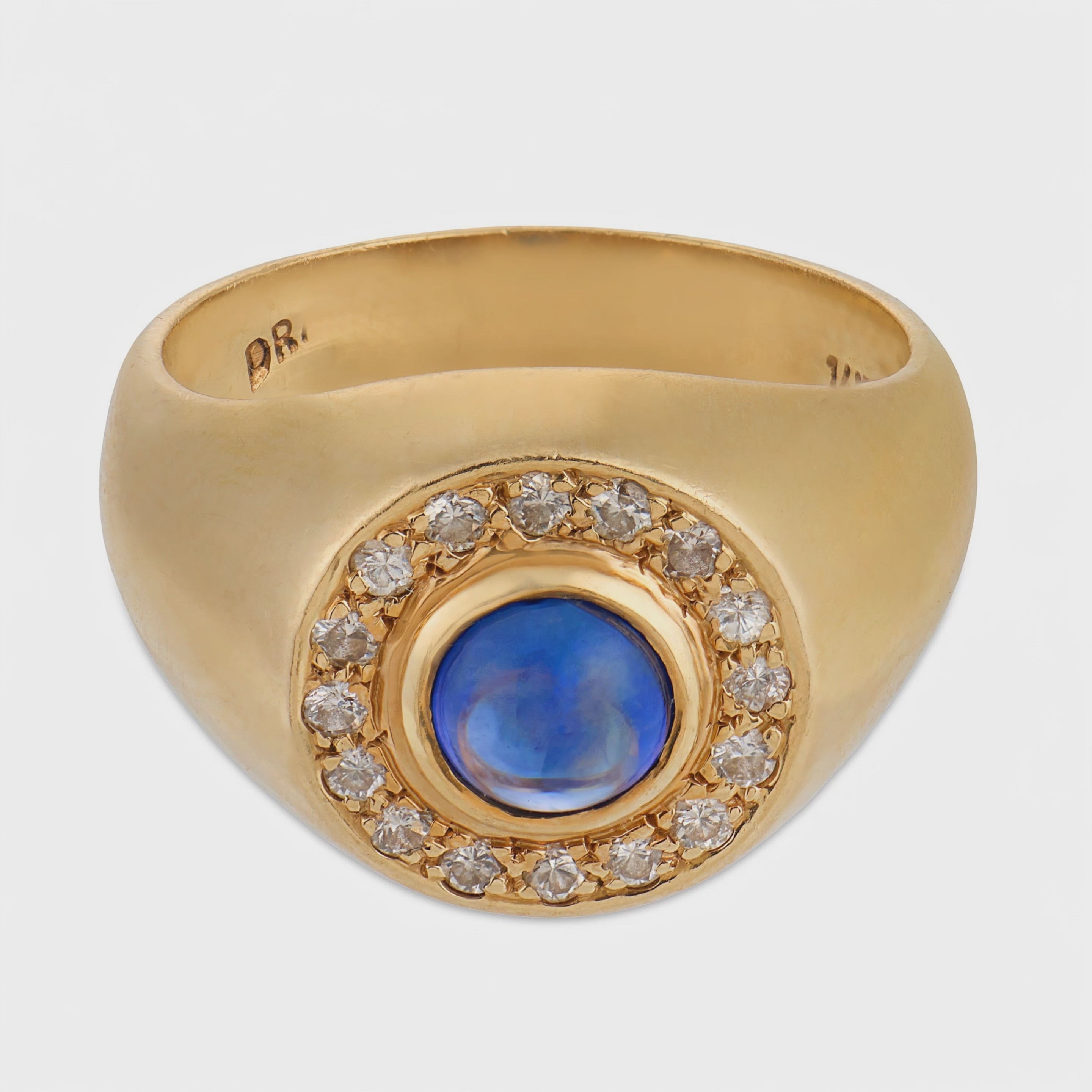 Estate 14k Sapphire & Diamond Halo Ring