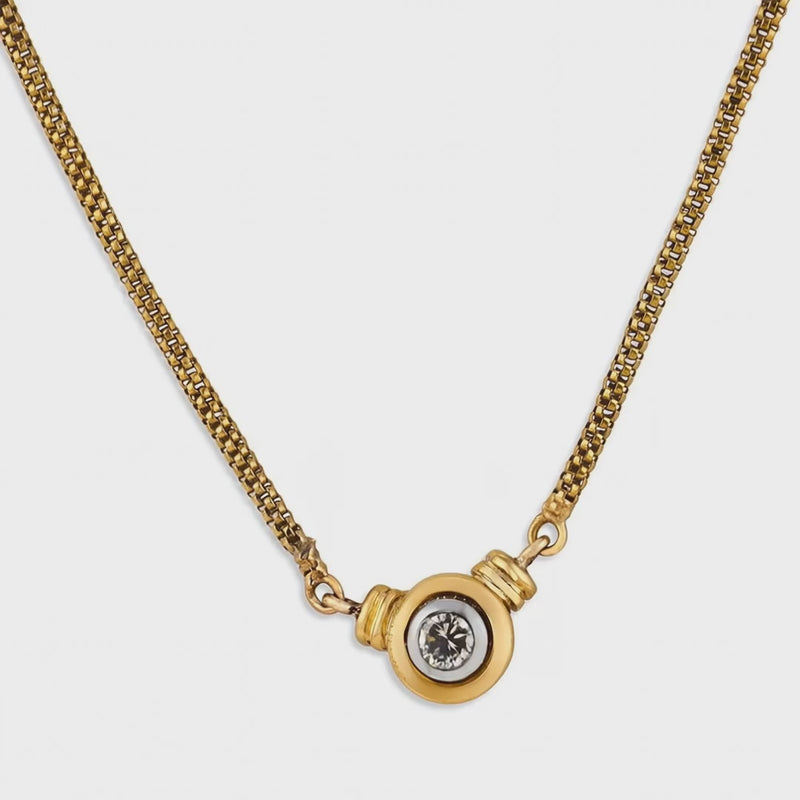 Estate 18k Diamond Pendant Necklace