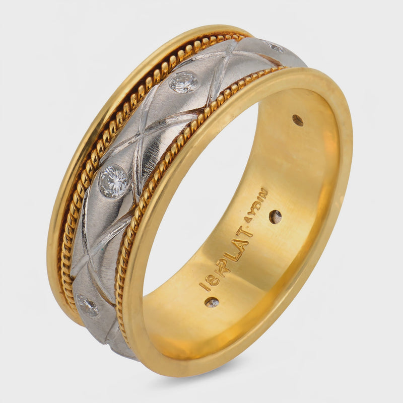 AYDIN Estate 18k/Platinum Diamond Band