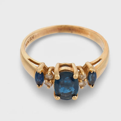 Estate 14k Sapphire & Diamond Ring