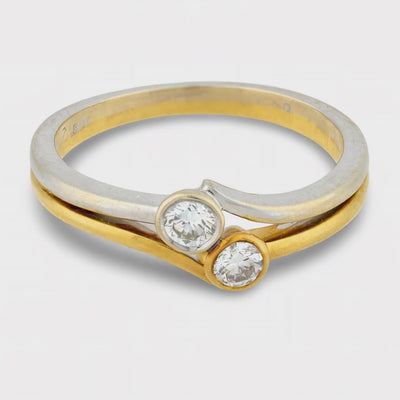 Art Nouveau 18k/Platinum Diamond Ring