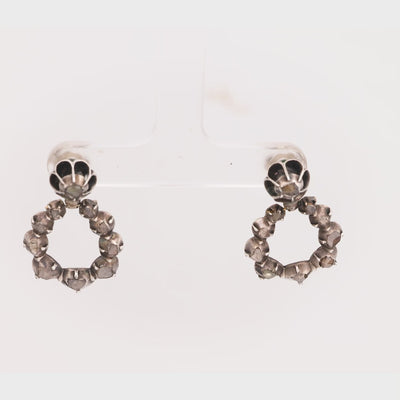 Georgian Sterling Silver Diamond Earrings