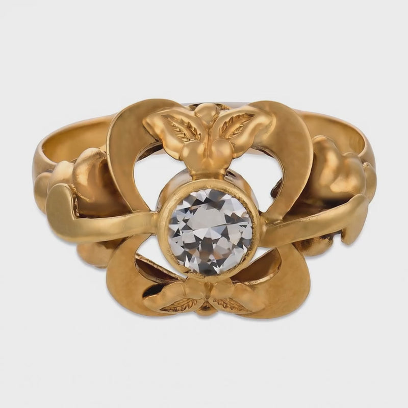 Edwardian Russian 14k Diamond Engagement Ring .40ct