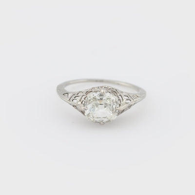 Art Deco 14k Diamond Engagement Ring 1.20ct