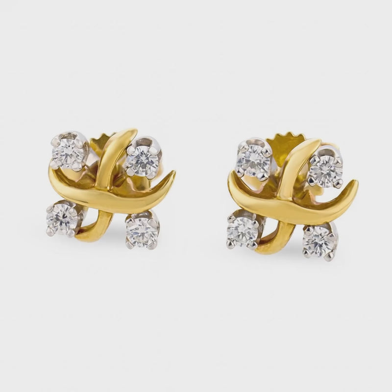 JEAN SCHLUMBERGER for TIFFANY & CO. Estate 18k/Platinum Diamond Earrings