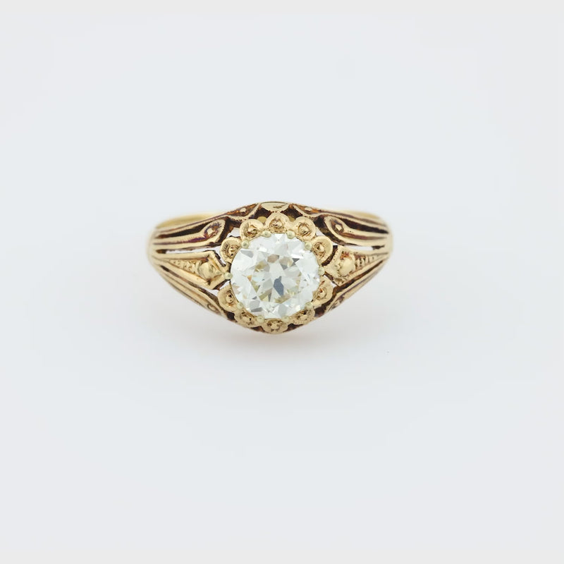 Victorian 14k Diamond Engagement Ring 1.35ct