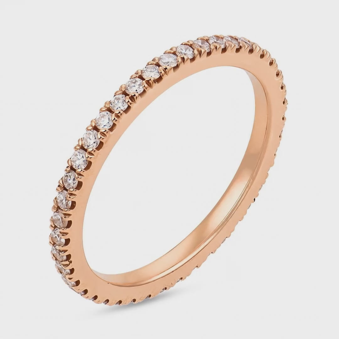 Load video: Estate 14k Diamond Eternity Band