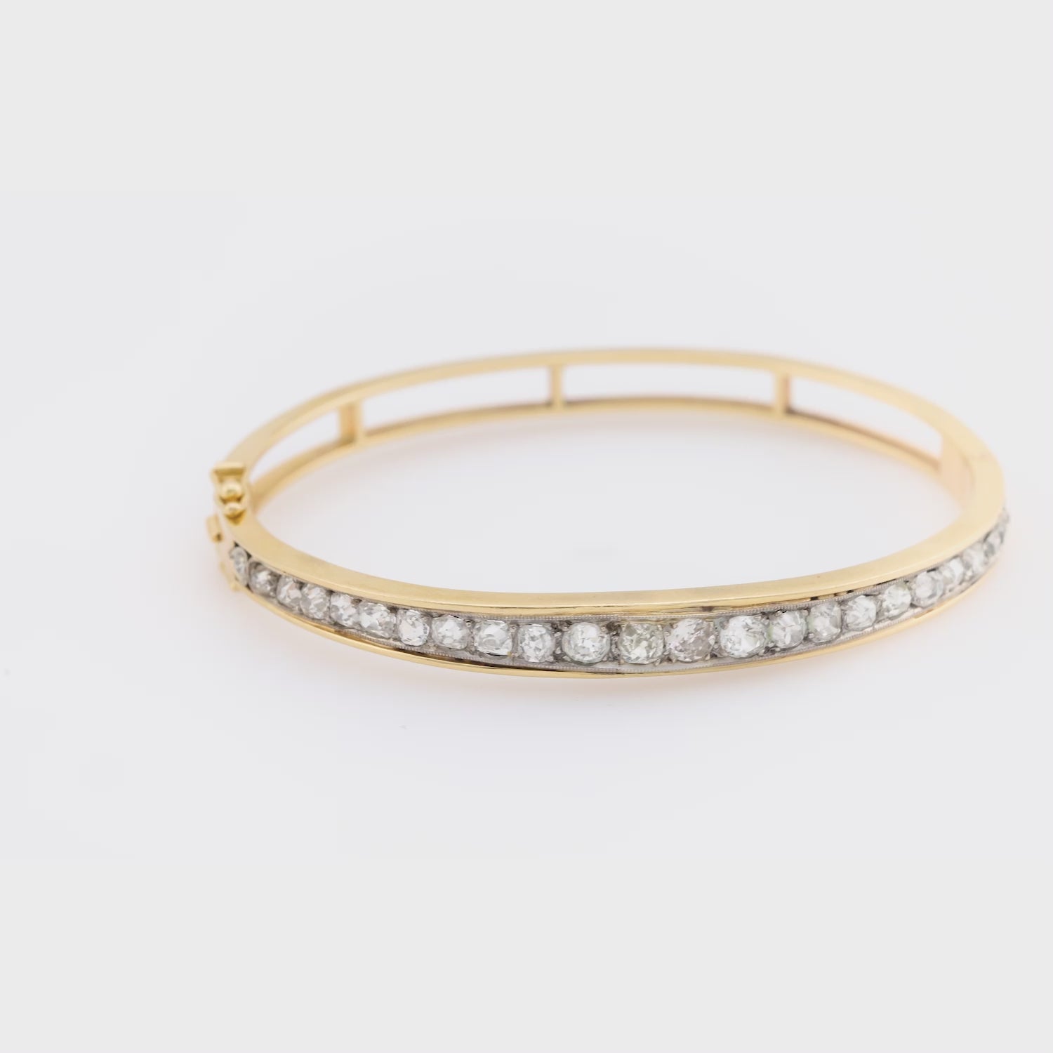 Edwardian 14k/Platinum Diamond Bangle