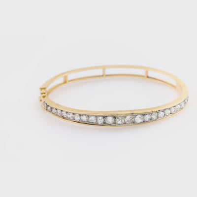 Edwardian 14k/Platinum Diamond Bangle