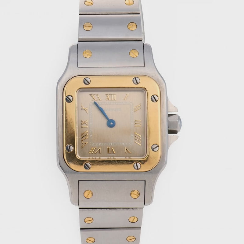 CARTIER  Estate 18k/Stainless Steel Santos Two-Tone Ladies Watch