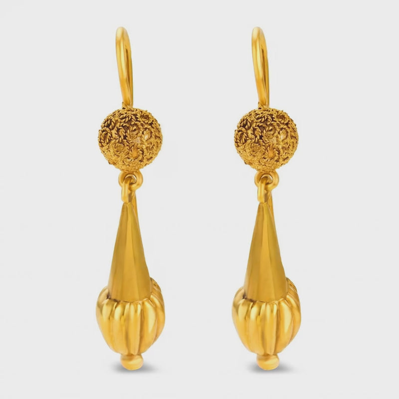 Victorian 14k Etruscan Drop Earrings