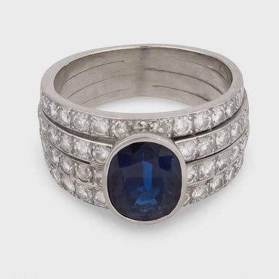 Estate 18k Sapphire & Diamond Ring