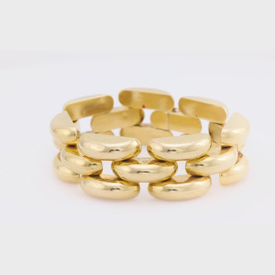 Retro Italian 14k Tire Track Bracelet