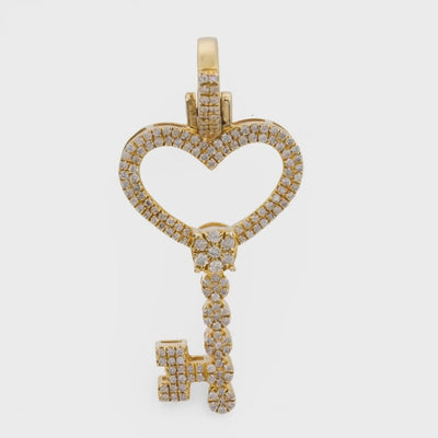 Estate 14k Diamond Key Pendant/Charm