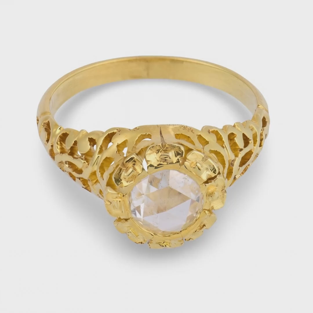 Victorian 14k Diamond Engagement Ring .60ct