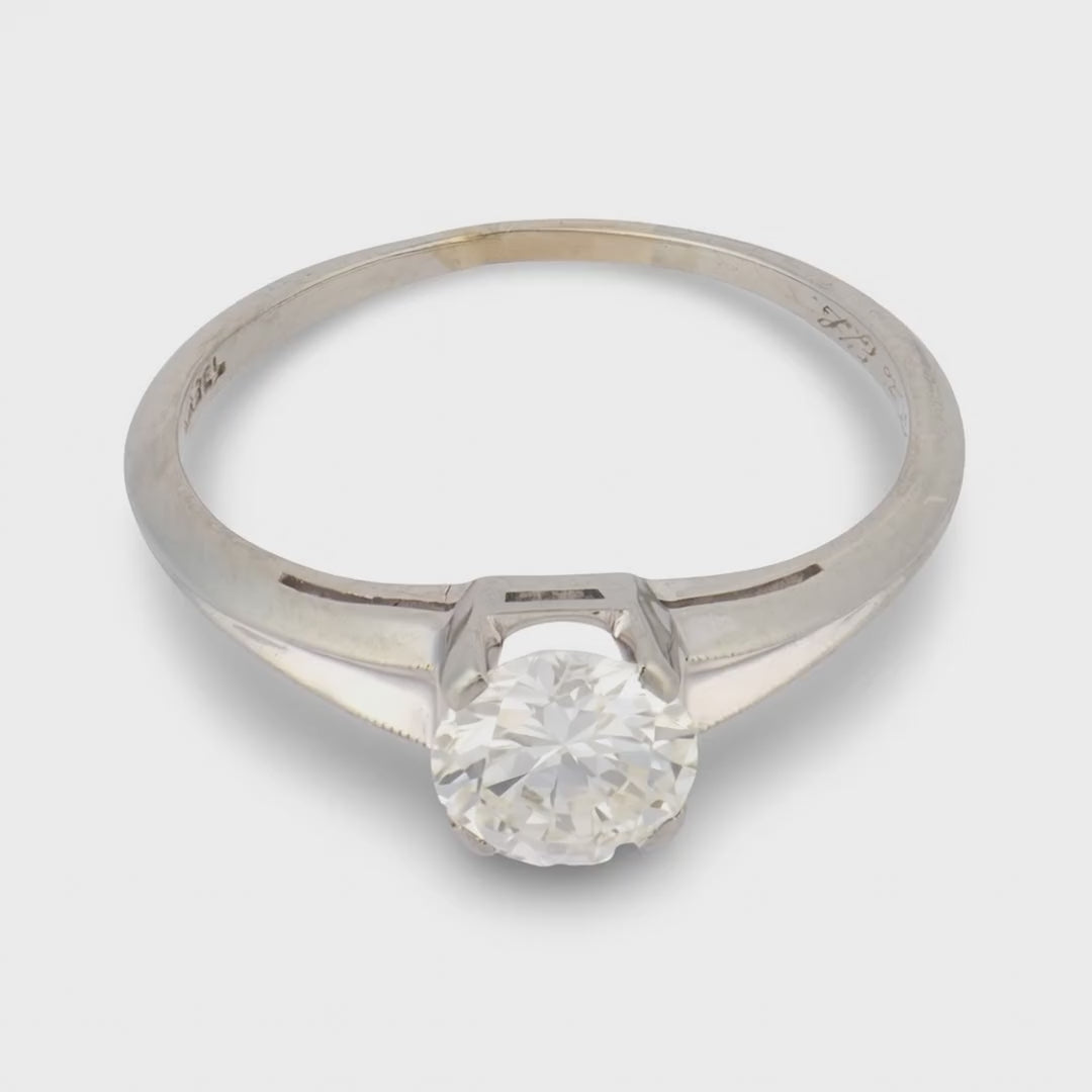 JABEL Retro 18k Diamond Engagement Ring .80ct