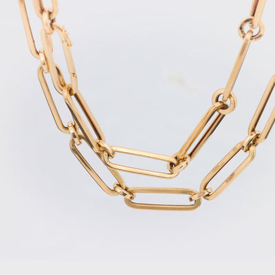 Estate 18k Paperclip Chain 26"