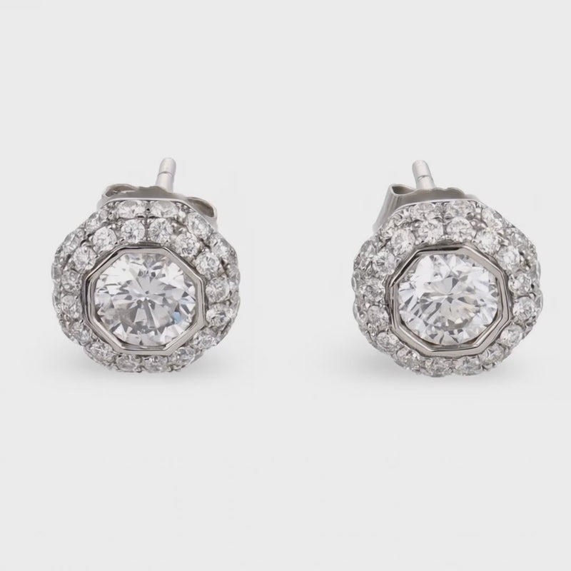 ARYA Estate 14k Diamond Halo Earrings