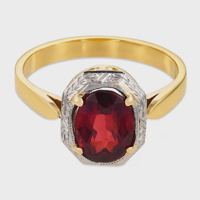 Edwardian 14k/Platinum Tourmaline Ring