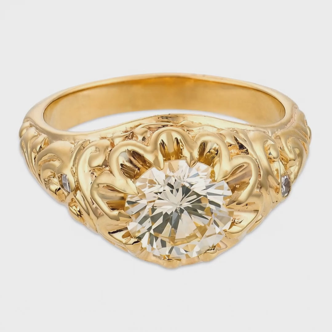 Load video: Estate 14k Diamond Engagement Ring 1.65ct