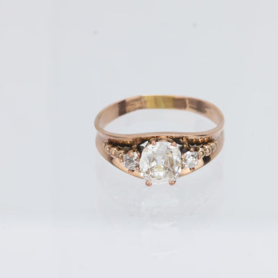 Victorian 10k GIA Diamond Engagement Ring 1ct