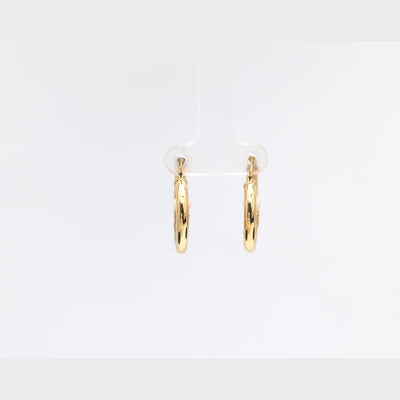 Estate 14k Pearl Cat Motif Hoop Earrings