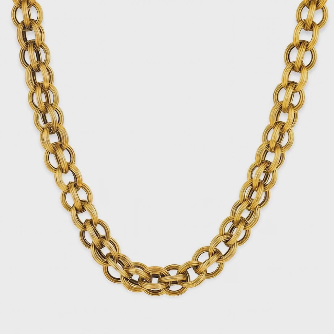 Load video: Art Nouveau 14k Chain Necklace 18"