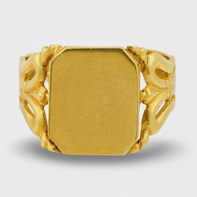 Art Nouveau 18k Signet Ring