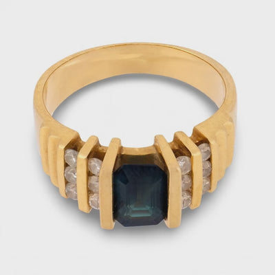 Estate 14k Sapphire & Diamond Ring