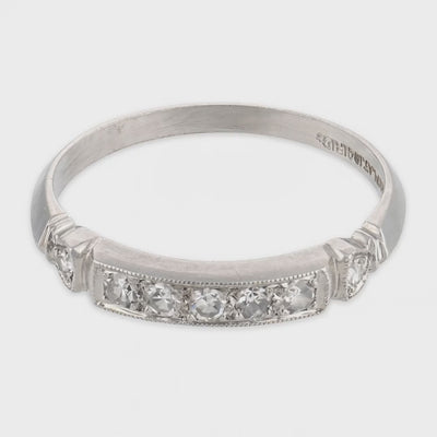 Art Deco Platinum Diamond Half Band