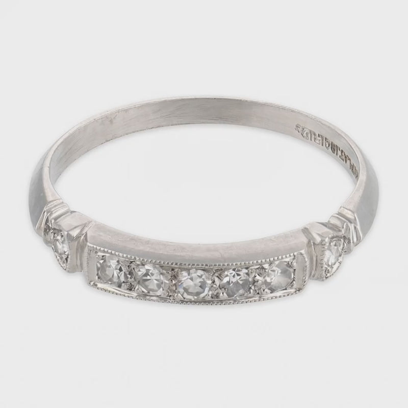 Art Deco Platinum Diamond Half Band