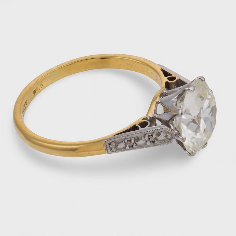 Edwardian 18k/Platinum GIA Diamond Engagement Ring 2.33ct