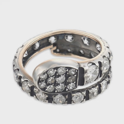 Victoria 14k/Sterling Silver Diamond Snake Ring