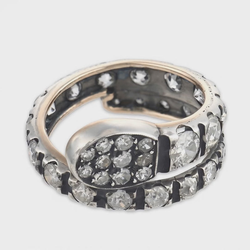 Victoria 14k/Sterling Silver Diamond Snake Ring