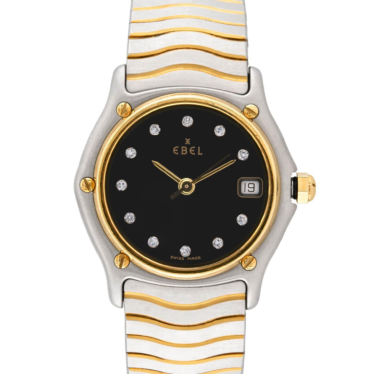 EBEL Estate 24k/Stainless Steel Diamond Wristwatch