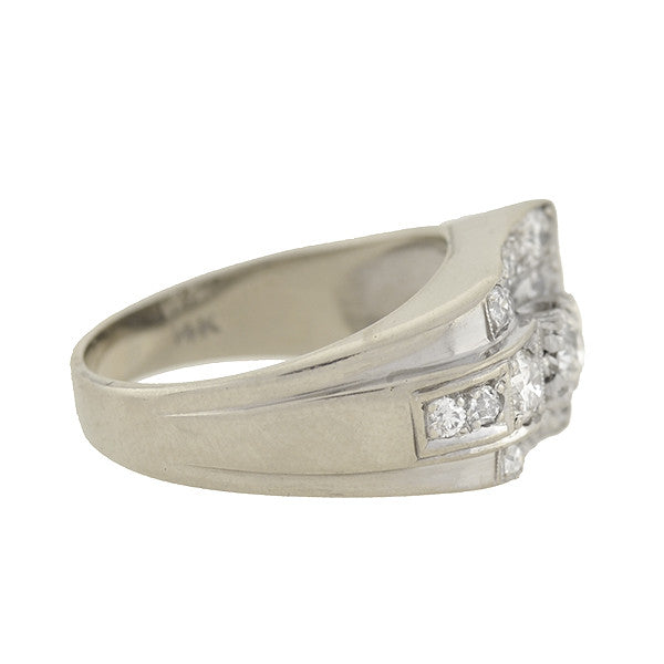 Retro 14kt Diamond "Wave" Ring 1.00ctw