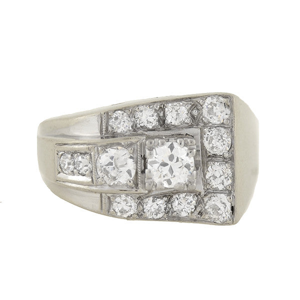 Retro 14kt Diamond "Wave" Ring 1.00ctw