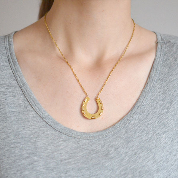 Victorian 15kt Yellow & Rose Gold Horseshoe Necklace