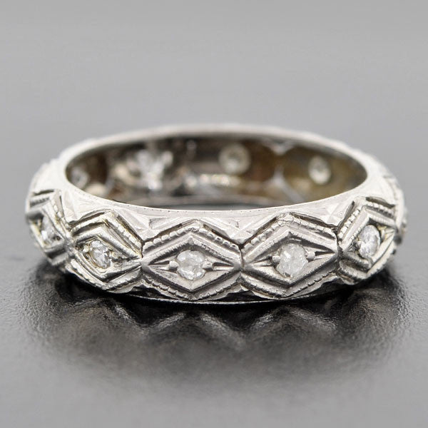 Late Art Deco Platinum & Diamond Eternity Band 0.45ct